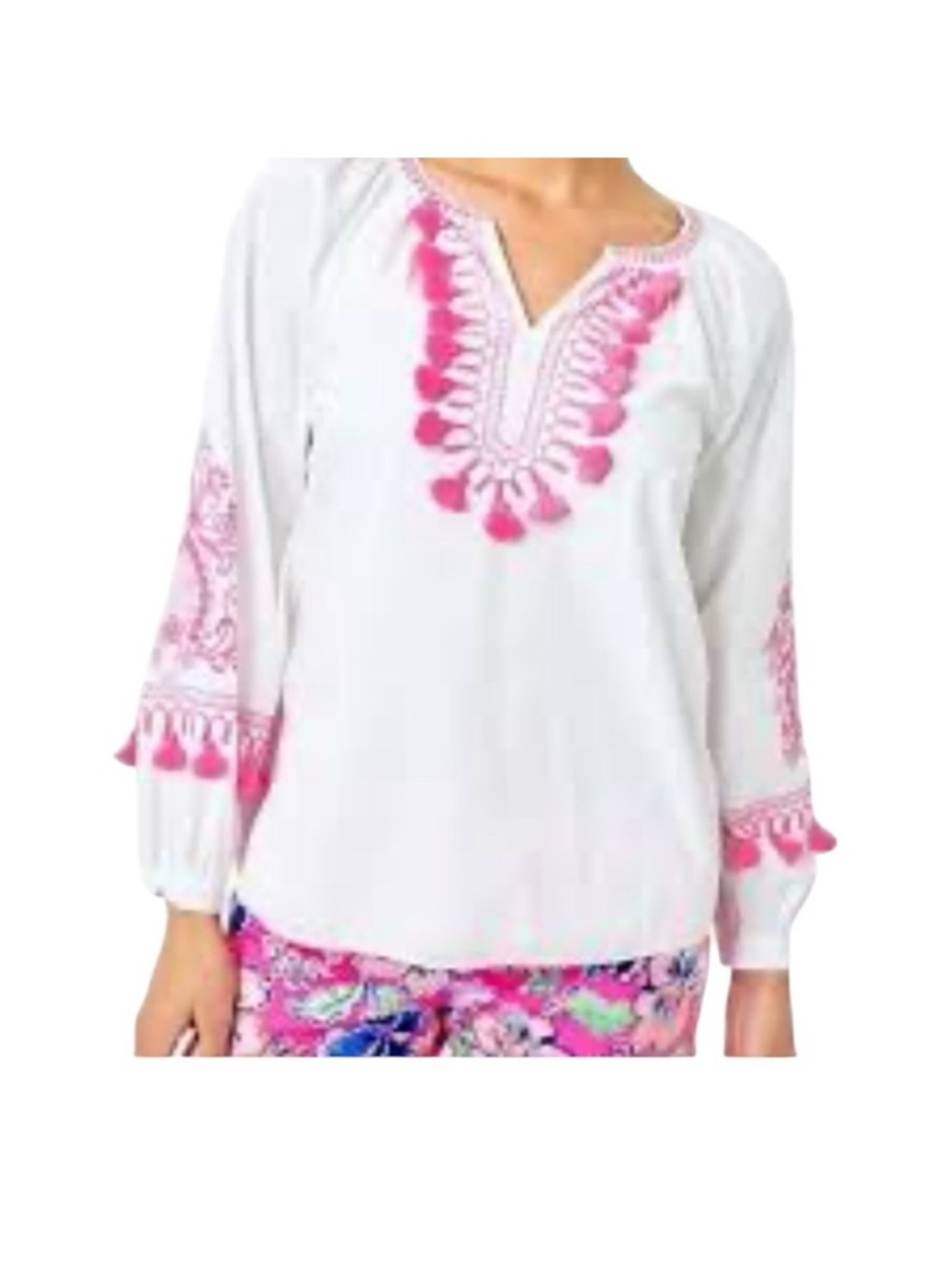 Lilly Pulitzer Women Resort White Kaydence Tunic Top Size XL